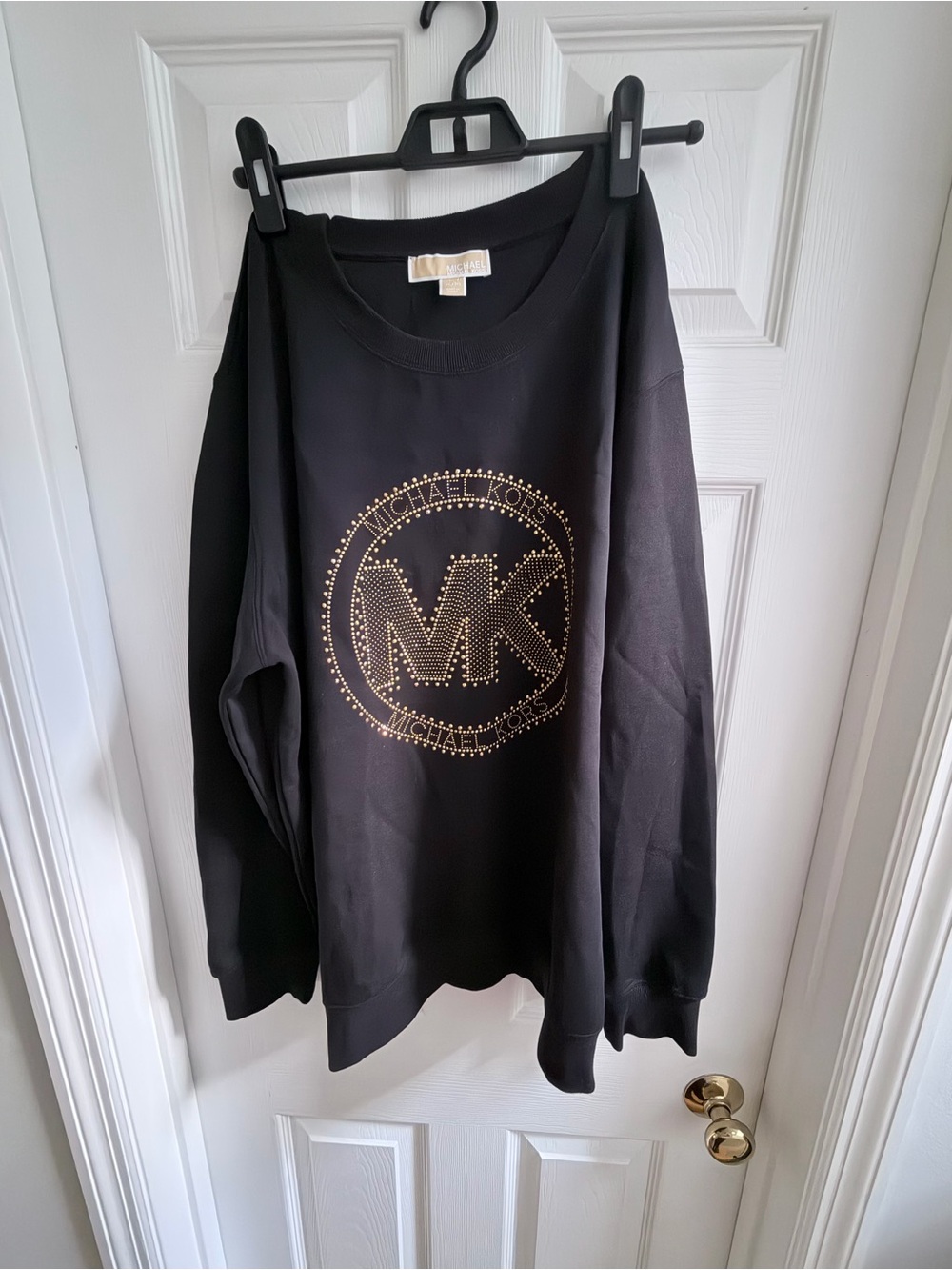 Michael Kors Black Sweatshirt with Gold MK Logo